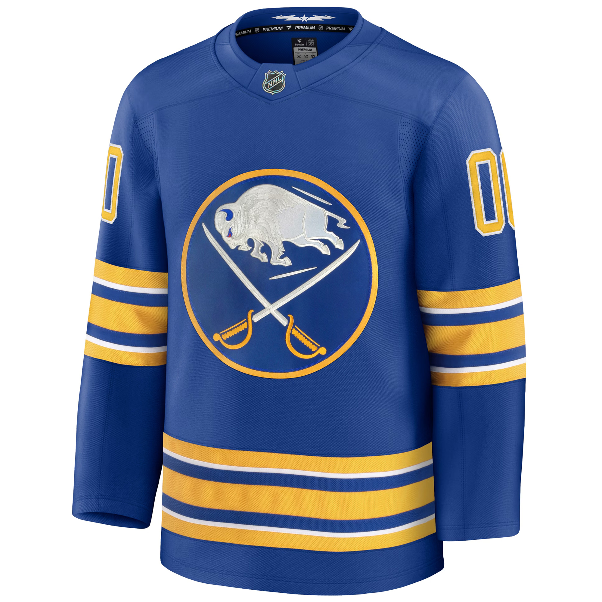 Custom Buffalo Sabres Royal Home Premium Jersey - All Stitched - Image 2