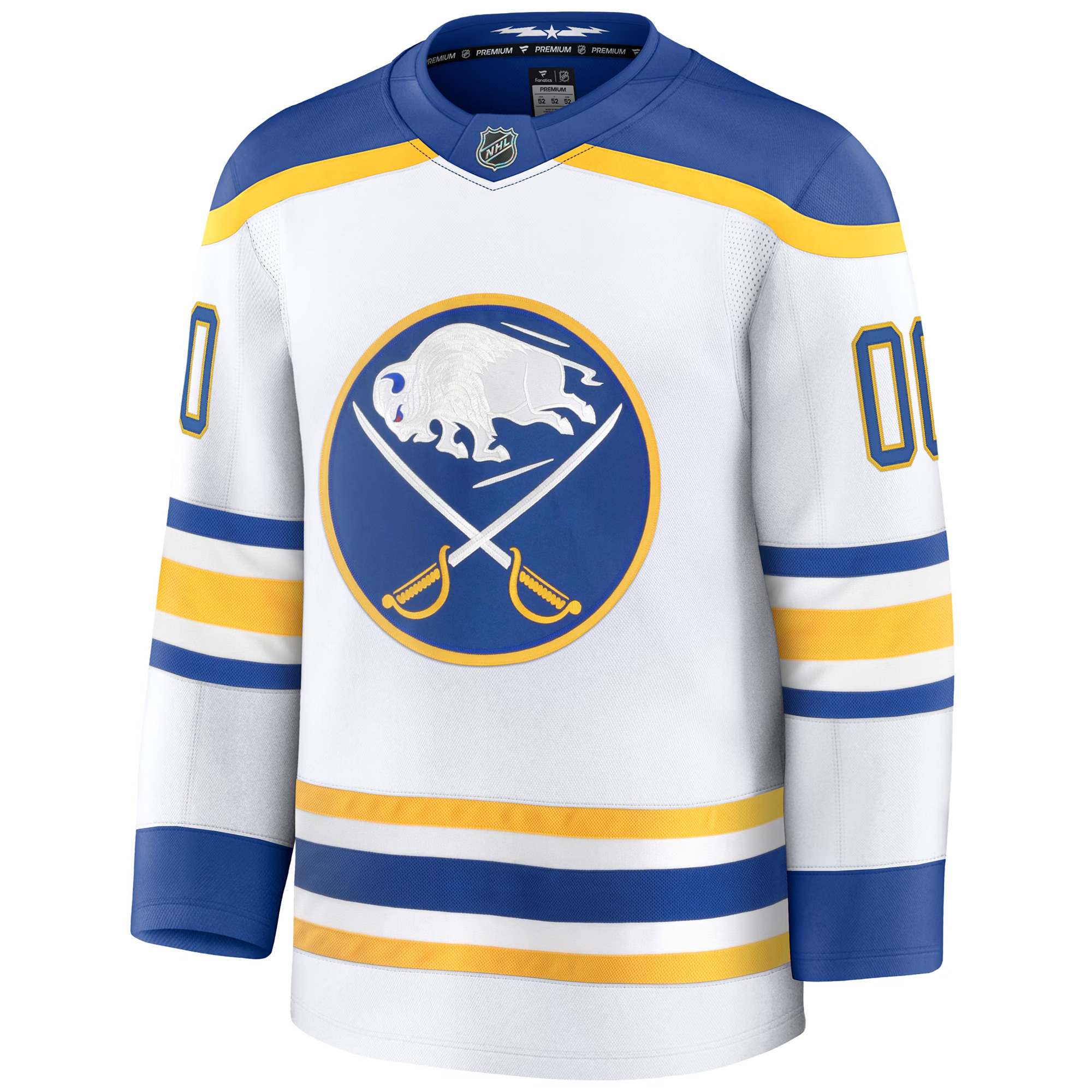 Custom Buffalo Sabres White Away Premium Jersey - All Stitched - Image 2