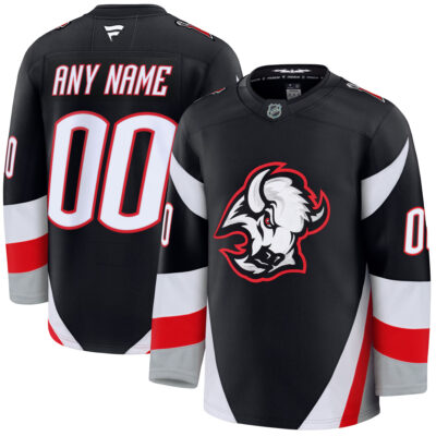 Custom Buffalo Sabres Black Alternate Premium Jersey - All Stitched