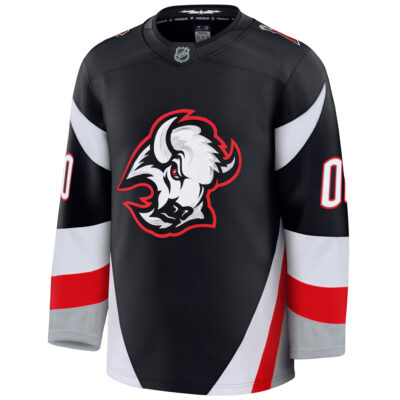Alternative view of Custom Buffalo Sabres Black Alternate Premium Jersey - All Stitched