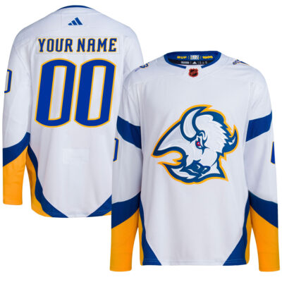 Custom Buffalo Sabres White Reverse Retro 2.0 Primegreen Jersey - All Stitched