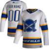 Custom Buffalo Sabres White 2020/21 Reverse Retro Primegreen Jersey - All Stitched