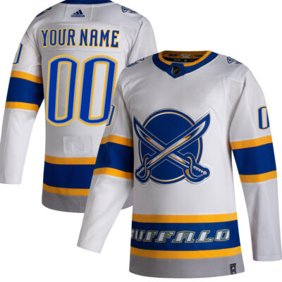 Custom Buffalo Sabres White 2020/21 Reverse Retro Primegreen Jersey - All Stitched