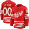 Custom Detroit Red Wings Red Centennial Alternate Premium Jersey - All Stitched