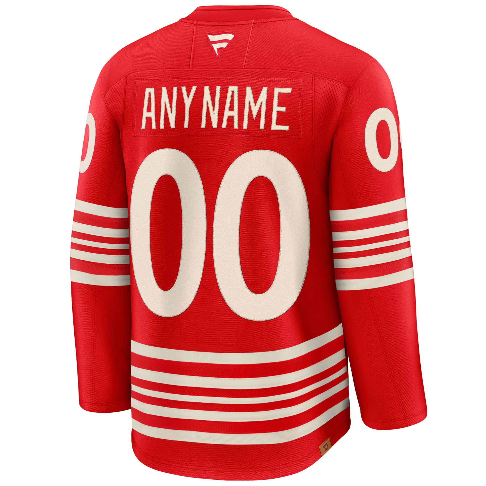 Custom Detroit Red Wings Red Centennial Alternate Premium Jersey - All Stitched - Image 3