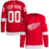 Custom Detroit Red Wings Red Home Primegreen Jersey - All Stitched