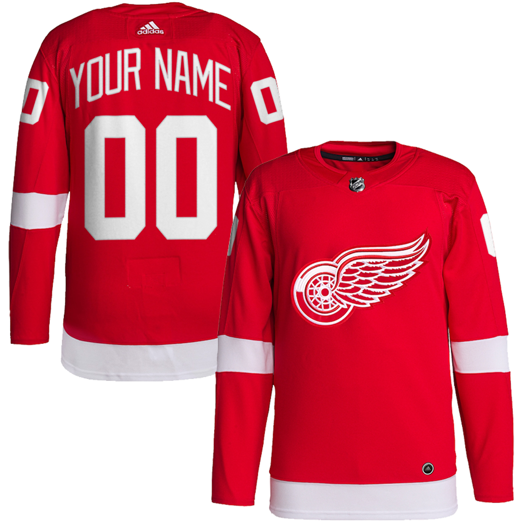 Custom Detroit Red Wings Red Home Primegreen Jersey - All Stitched
