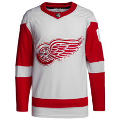 Alternative view of Custom Detroit Red Wings White Away Primegreen Jersey - All Stitched