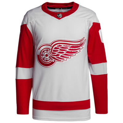 Alternative view of Custom Detroit Red Wings White Away Primegreen Jersey - All Stitched