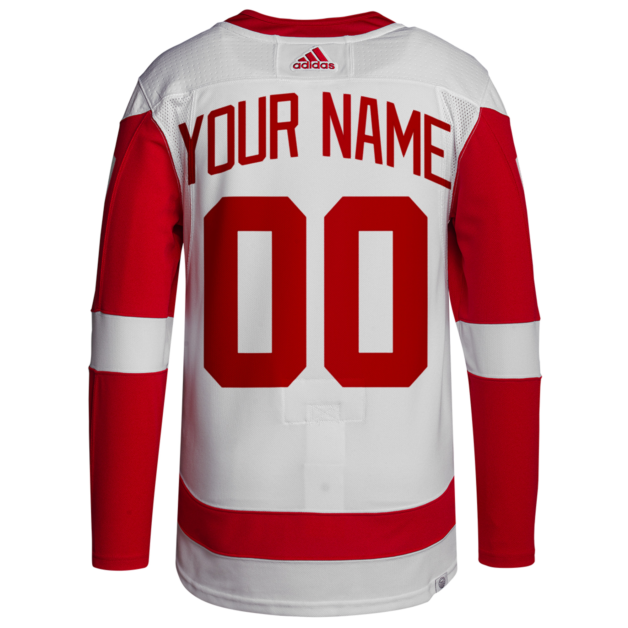 Custom Detroit Red Wings White Away Primegreen Jersey - All Stitched - Image 3