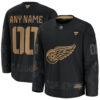 Custom Detroit Red Wings Black 2024 Military Appreciation Premium Jersey - All Stitched
