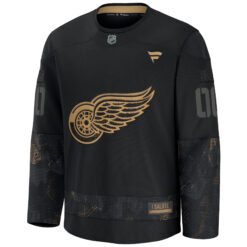 Alternative view of Custom Detroit Red Wings Black 2024 Military Appreciation Premium Jersey - All Stitched