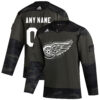 Custom Detroit Red Wings Camo Military Appreciation Primegreen Jersey - All Stitched