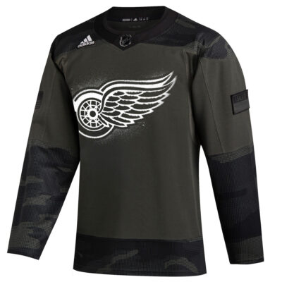 Alternative view of Custom Detroit Red Wings Camo Military Appreciation Primegreen Jersey - All Stitched