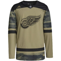 Alternative view of Custom Detroit Red Wings Camo Military Appreciation Jersey - All Stitched