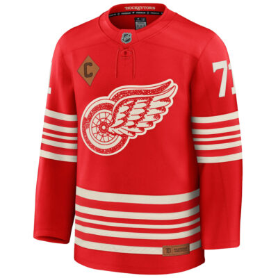 Alternative view of Dylan Larkin Detroit Red Wings Red Centennial Alternate Premium Jersey - All Stitched