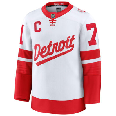 Alternative view of Dylan Larkin Detroit Red Wings White 2025 Stadium Series Premium Jersey - All Stitched