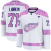 Dylan Larkin Detroit Red Wings White Purple Hockey Fights Cancer Premium Jersey - All Stitched