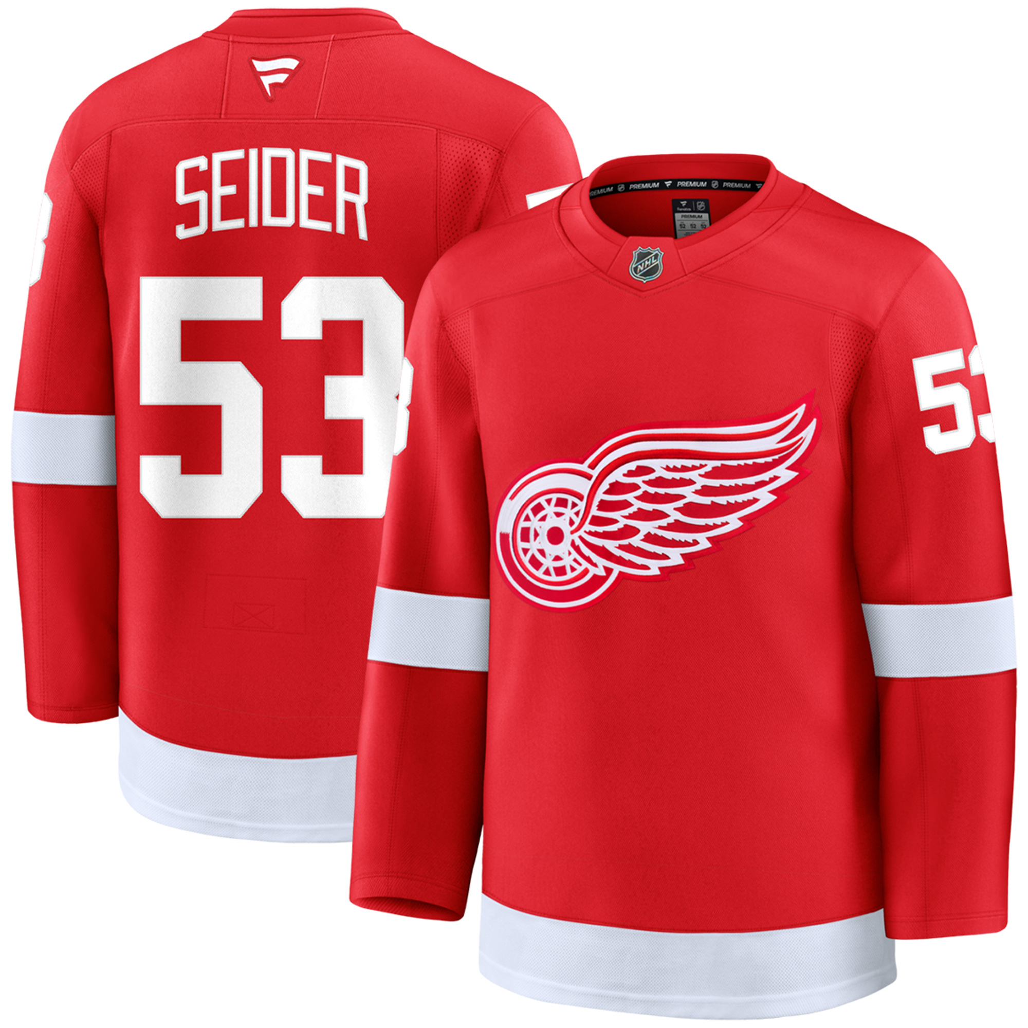 Moritz Seider Detroit Red Wings Red Home Premium Jersey - All Stitched