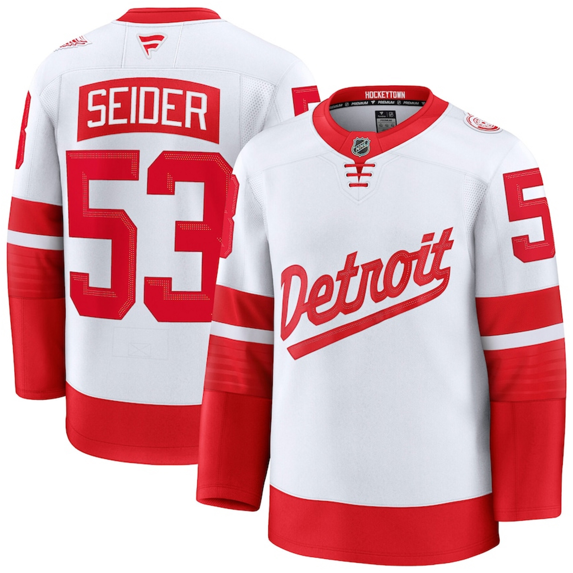 Moritz Seider Detroit Red Wings White 2025 Stadium Series Premium Jersey - All Stitched