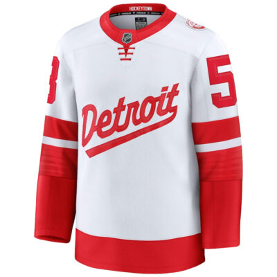 Alternative view of Moritz Seider Detroit Red Wings White 2025 Stadium Series Premium Jersey - All Stitched
