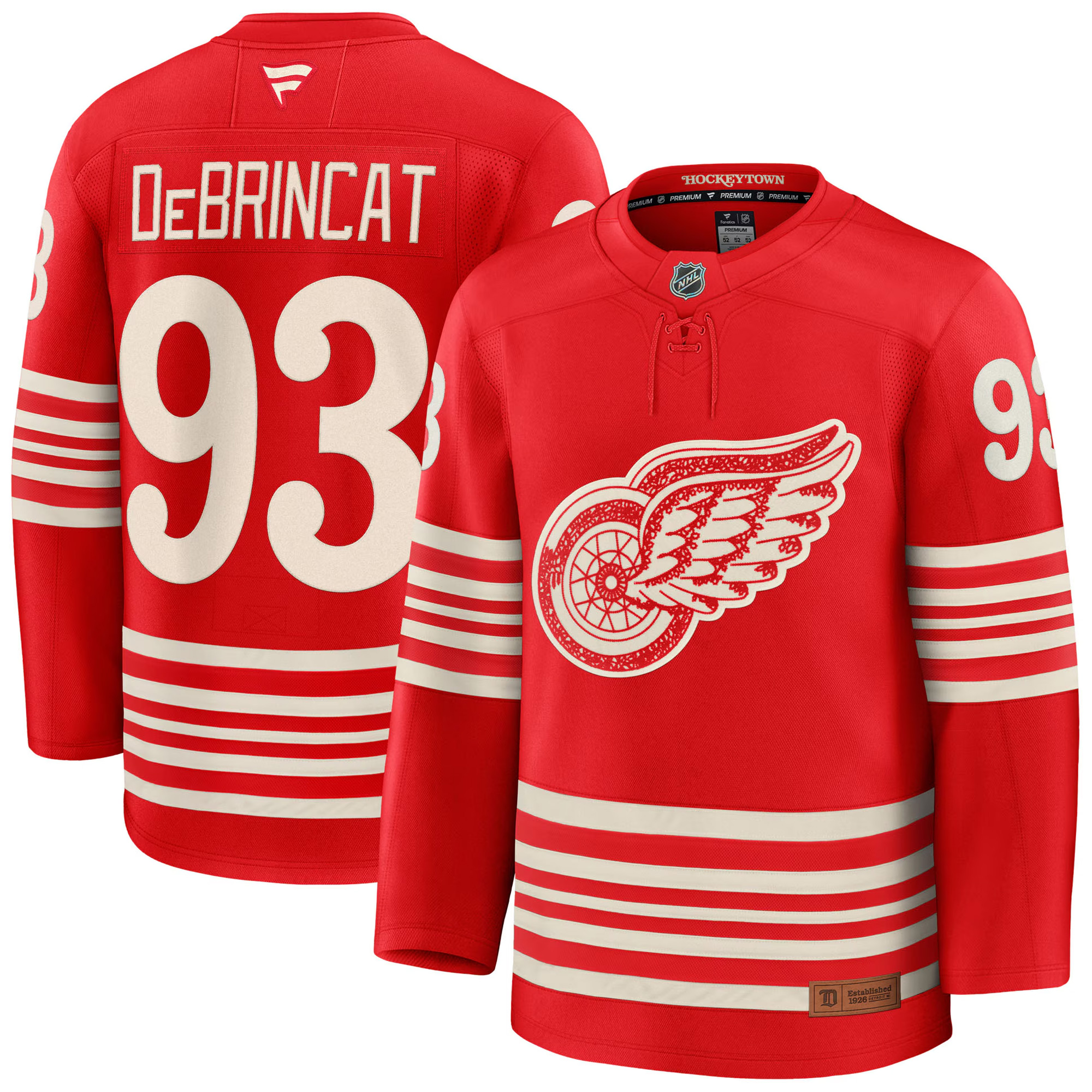 Alex DeBrincat Detroit Red Wings Red Centennial Alternate Premium Jersey - All Stitched