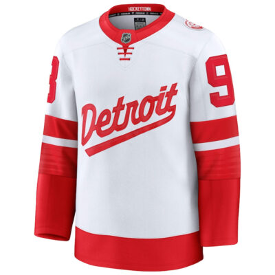 Alternative view of Alex DeBrincat Detroit Red Wings White 2025 Stadium Series Premium Jersey - All Stitched