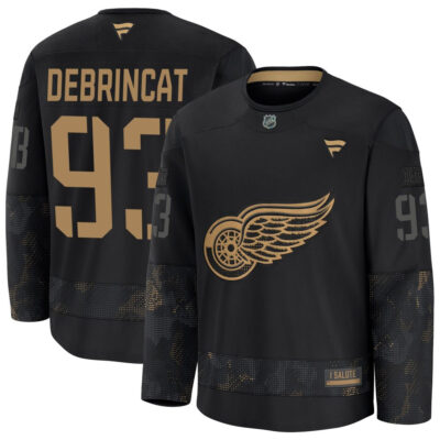 Alex DeBrincat Detroit Red Wings Black 2024 Military Appreciation Jersey - All Stitched