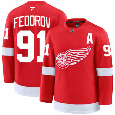Sergei Fedorov Detroit Red Wings Red Home Premium Jersey - All Stitched