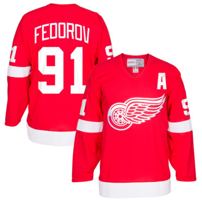 Sergei Fedorov Detroit Red Wings Red Home Primegreen Jersey - All Stitched