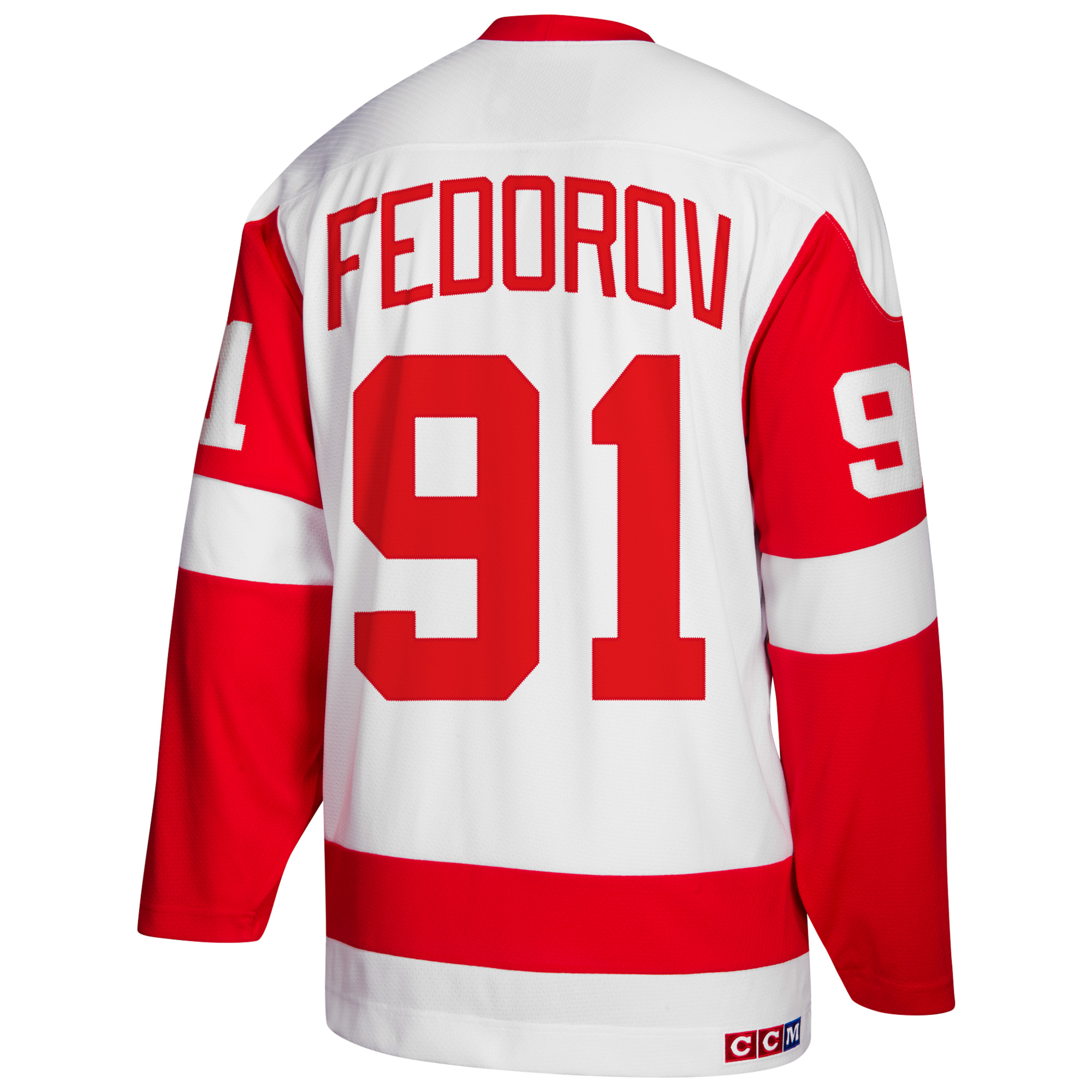 Sergei Fedorov Detroit Red Wings White Away Primegreen Jersey - All Stitched - Image 3