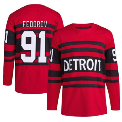Sergei Fedorov Detroit Red Wings Red Reverse Retro 2.0 Primegreen Jersey - All Stitched