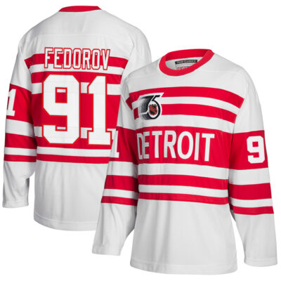 Sergei Fedorov Detroit Red Wings White 1991/92 Classics Jersey - All Stitched