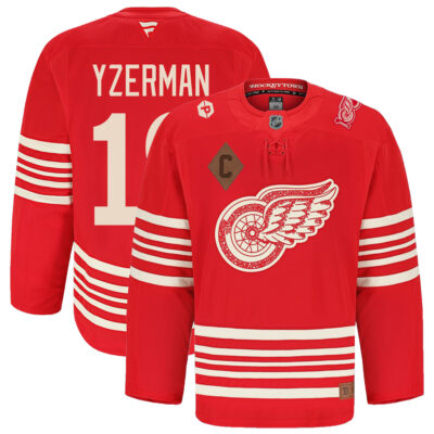 Steve Yzerman Detroit Red Wings Red Centennial Alternate Premium Jersey - All Stitched