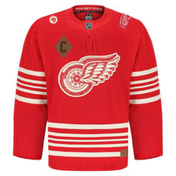 Alternative view of Steve Yzerman Detroit Red Wings Red Centennial Alternate Premium Jersey - All Stitched