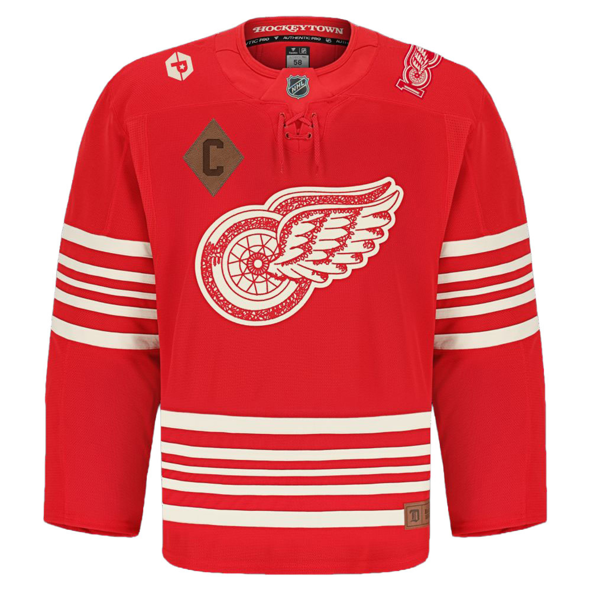 Steve Yzerman Detroit Red Wings Red Centennial Alternate Premium Jersey - All Stitched - Image 2