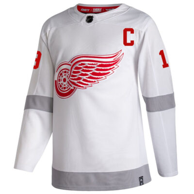 Alternative view of Steve Yzerman Detroit Red Wings White Reverse Retro Jersey - All Stitched