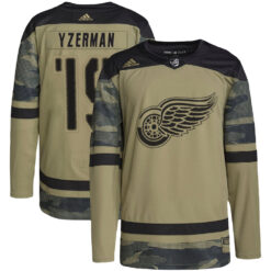 Steve Yzerman Detroit Red Wings Camo Military Appreciation Primegreen Jersey - All Stitched
