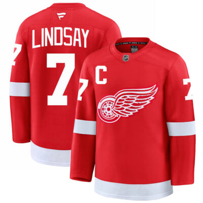 Ted Lindsay Detroit Red Wings Red Home Premium Jersey - All Stitched