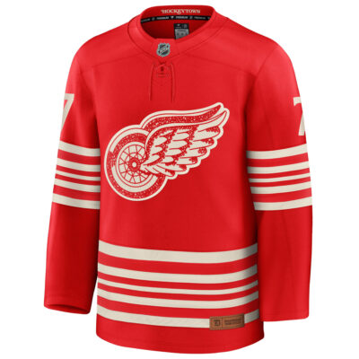 Alternative view of Ted Lindsay Detroit Red Wings Red Centennial Alternate Premium Jersey - All Stitched