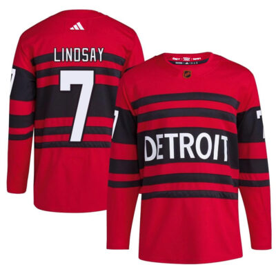 Ted Lindsay Detroit Red Wings Red Reverse Retro 2.0 Primegreen Jersey - All Stitched