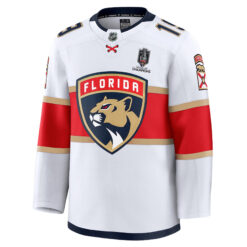 Alternative view of Matthew Tkachuk Florida Panthers 2025 Stanley Cup Championship White Away Premium Jersey - All Stitched