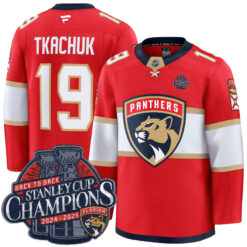 Matthew Tkachuk Florida Panthers Back To Back Championship Red Home Premium Jersey - All Stitched