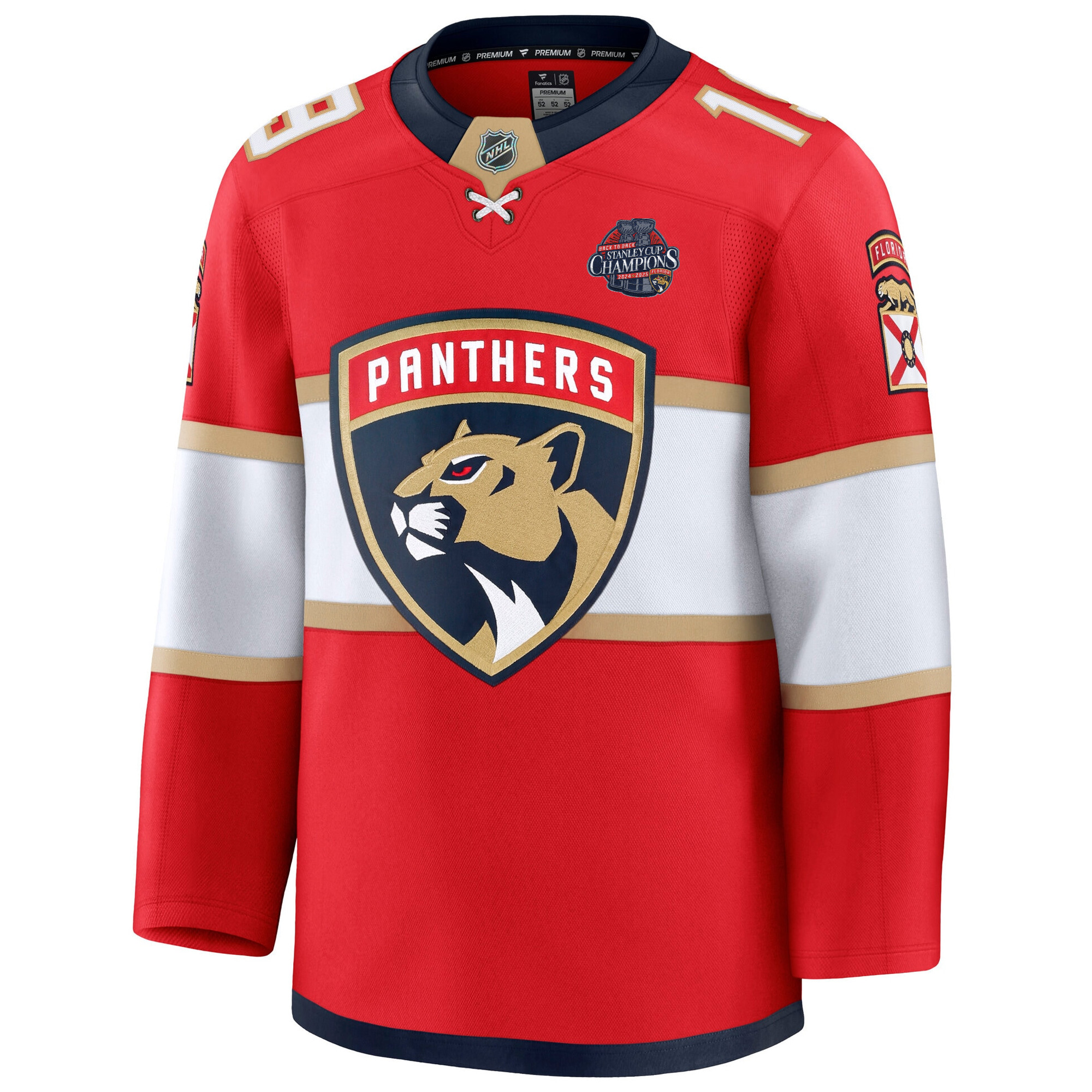 Matthew Tkachuk Florida Panthers Back To Back Championship Red Home Premium Jersey - All Stitched - Image 2