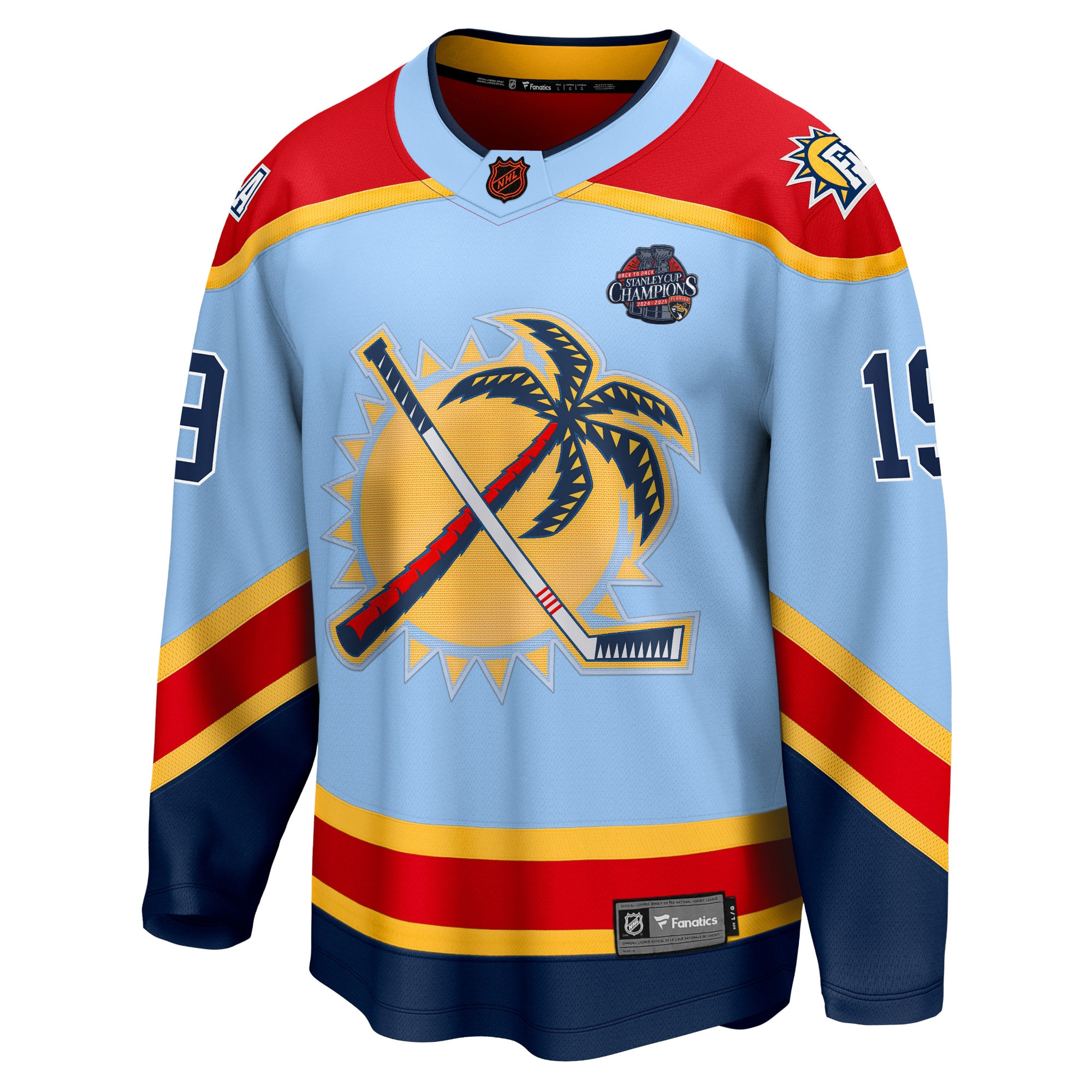 Matthew Tkachuk Florida Panthers Back To Back Championship Light Blue Alternate Premium Jersey - All Stitched - Image 2