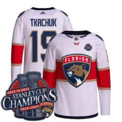 Matthew Tkachuk Florida Panthers Back To Back Championship White Away Primegreen Jersey - All Stitched