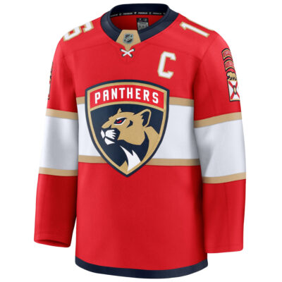 Alternative view of Aleksander Barkov Florida Panthers Red Home Premium Jersey - All Stitched