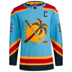 Alternative view of Aleksander Barkov Florida Panthers Light Blue Alternate Primegreen Jersey - All Stitched