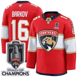 Aleksander Barkov Florida Panthers 2025 Stanley Cup Championship Red Home Premium Jersey - All Stitched