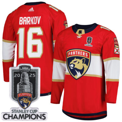 Aleksander Barkov Florida Panthers 2025 Stanley Cup Championship Red Home Primegreen Jersey - All Stitched